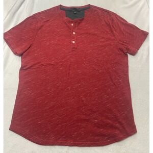 Banana Republic Moisture Wicking 3/4 button Shirt Red Medium